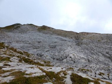 Sonbaharda Allgau Alpleri, Bavyera, Almanya 'da Hoher Ifen dağı turu