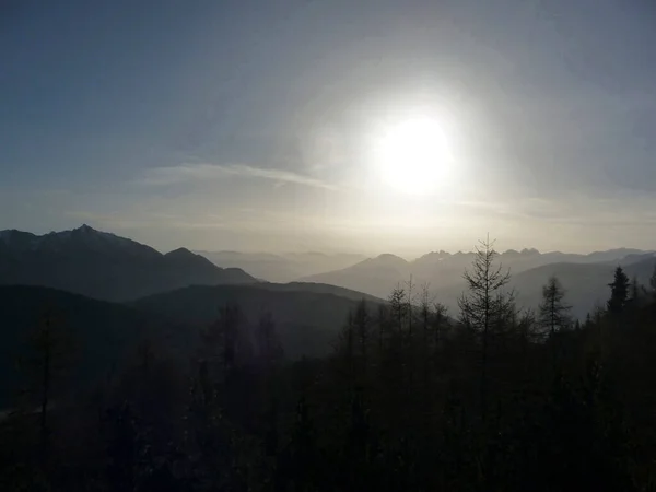 Randonnée Montagne Vers Montagne Hohe Munde Tyrol Autriche Hiver — Photo