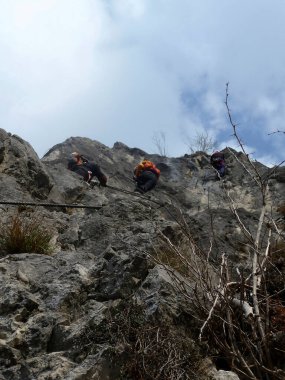 Tyrol, Avusturya 'daki Ferrata üzerinden Kaiser Max' e tırmanan