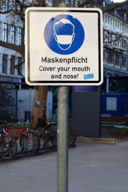 Maske gereksinimi Münih şehir merkezi, Almanya