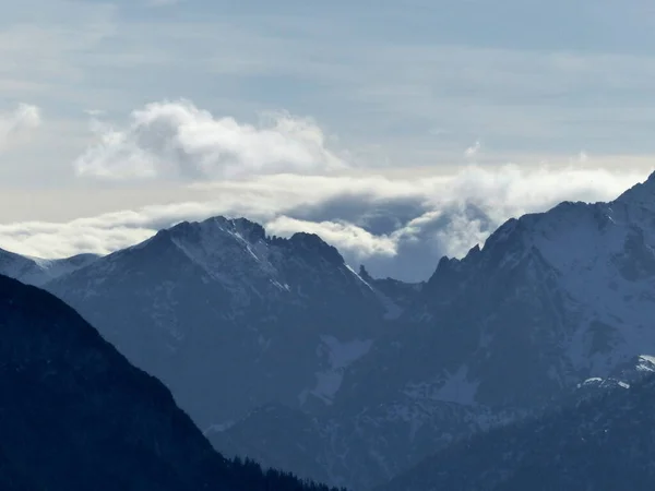 Winterwanderung Zum Hohen Kranzberg Karwendel Bayern Deutschland — Stockfoto