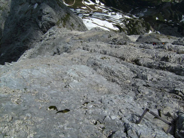 Alpspitze Ferrata Garmisch Partenkirchen Bavorsko Německo Jaře — Stock fotografie