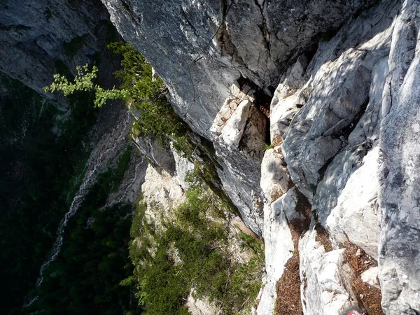 Ferrata High Mountain Lake Seebensee Zugspitze Mountain Tyrol Austria Summertime — Stock Photo, Image