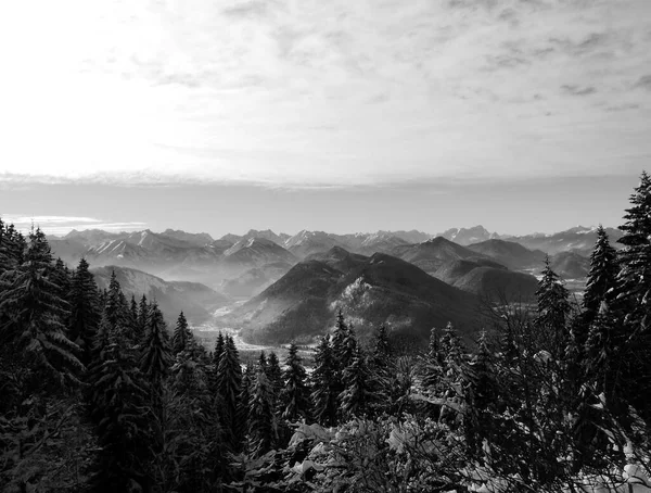 Winterwanderung Zum Seekarkreuz Und Zur Lengrieser Hütte Bayern Deutschland — Stockfoto