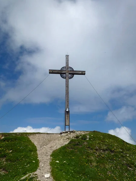 Sommet Croix Notkarspitze Montagne Ammergau Alpes Allemagne — Photo