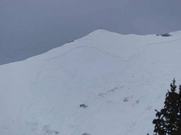 Deriva Nieve Montaña Pleisenspitze Karwendel Tirol Austria — Foto de Stock