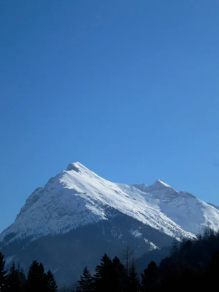 オーストリア チロル州プレジエンスピッツ山への冬のハイキングツアー — ストック写真