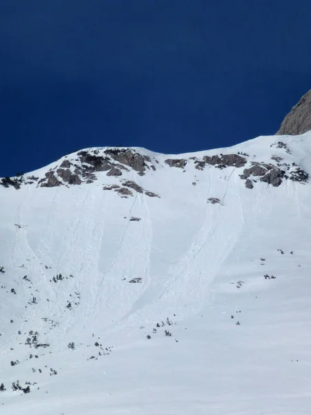 Escursione Invernale Alla Montagna Pleisenspitze Tirolo Austria — Foto Stock