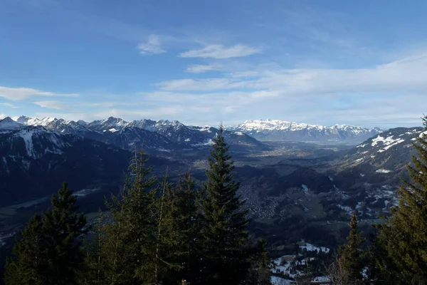 Χειμερινή Πεζοπορία Στο Βουνό Hoher Frassen Raggal Αυστρία — Φωτογραφία Αρχείου