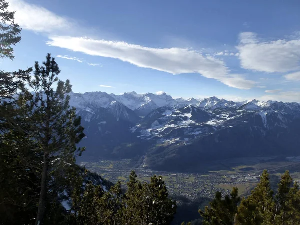 Winter Hiking Tour Hoher Frassen Mountain Raggal Austria — Stock Photo, Image