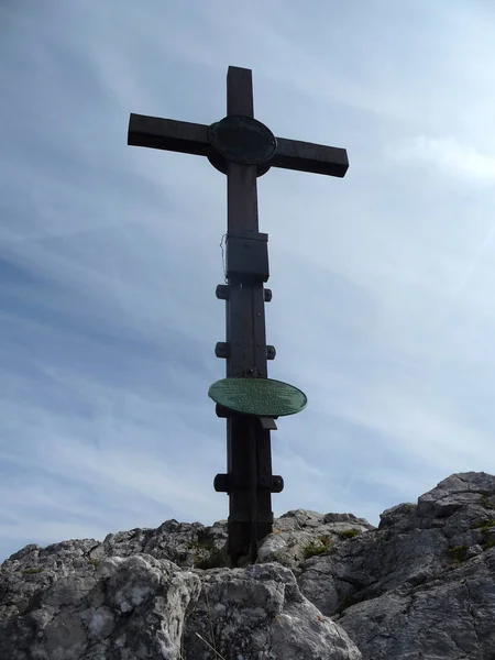 Summit Cross Buchstein Mountain Tegernsee Bavaria Germany — Stock Photo, Image