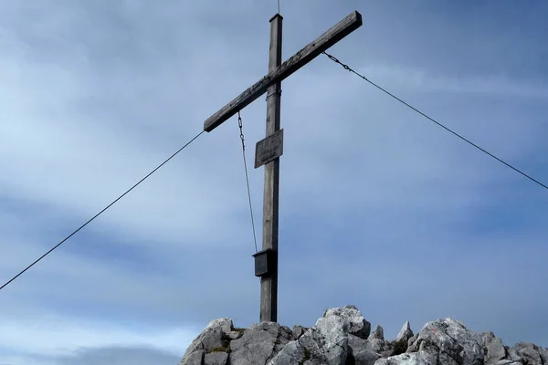 Summit Cross Montanha Scheffauer Tirol Áustria — Fotografia de Stock