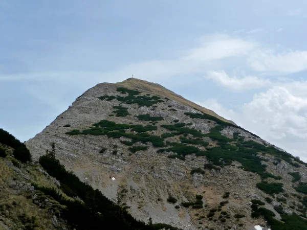 Cruz Cumbre Krottenkopf Mountai Los Alpes Bávaros Alemania Verano — Foto de Stock