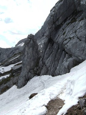 Ferratain Garmisch-Partenkirchen üzerinden Alpspitze, Bavyera, Almanya