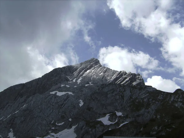 Górski Alpspitze Garmisch Partenkirchen Bawaria Niemcy Wiosną — Zdjęcie stockowe