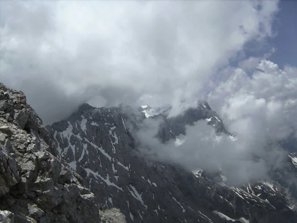 Ferrata Üzerinden Alpspitze Garmisch Partenkirchen Bavyera Almanya Bahar Zamanı — Stok fotoğraf