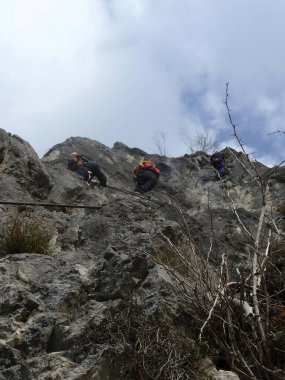 Tyrol, Avusturya 'daki Ferrata üzerinden Kaiser Max' e tırmanan