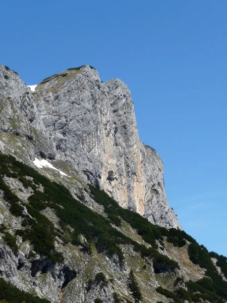 Ferrata Στο Βουνό Berchtesgadener Hochthron Βαυαρία Γερμανία Την Άνοιξη — Φωτογραφία Αρχείου