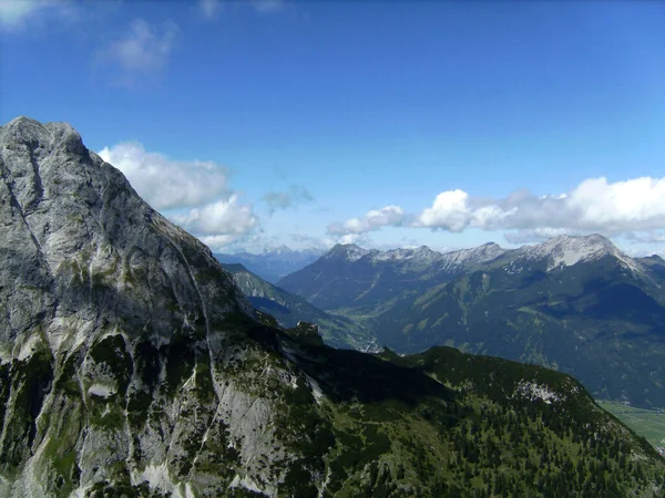Ferrata Vid Högfjällssjön Seebensee Tajakopf Berg Tyrolen Österrike Sommaren — Stockfoto
