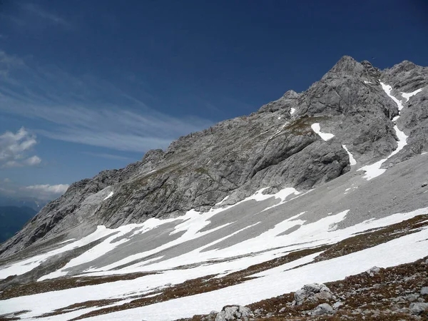 Ferrata High Mountain Lake Seeze Feld Mountain Tyrol Austria Summer — стоковое фото