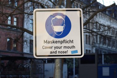Maske gereksinimi Münih şehir merkezi, Almanya
