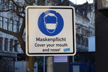 Maske gereksinimi Münih şehir merkezi, Almanya
