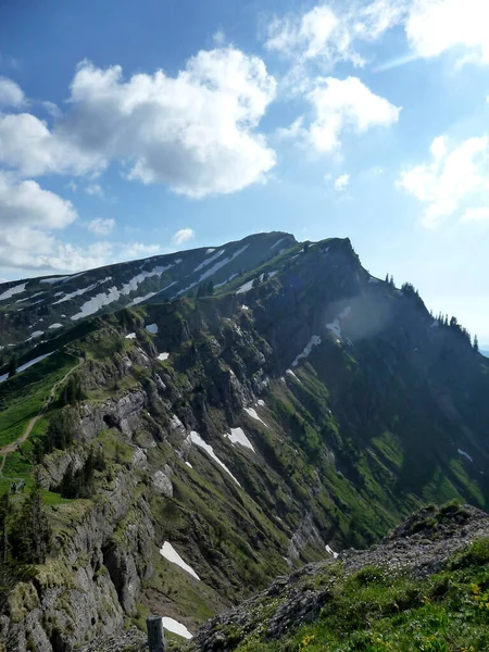 Panorama Pěší Túra Nagelfluhkette Bavorsko Německo — Stock fotografie