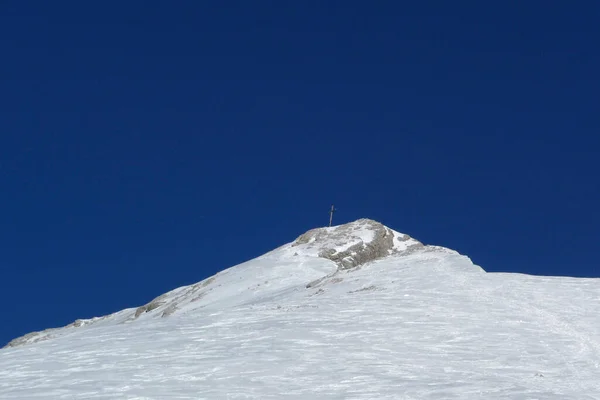 Cima Attraversare Pleisenspitze Montagna Karwendel Austria Inverno — Foto Stock