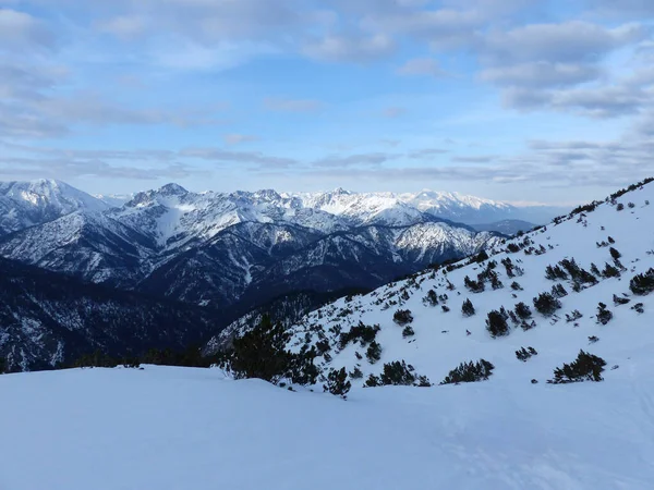 Winterwanderung Zur Pleisenspitze Karwendel Tirol Österreich — Stockfoto