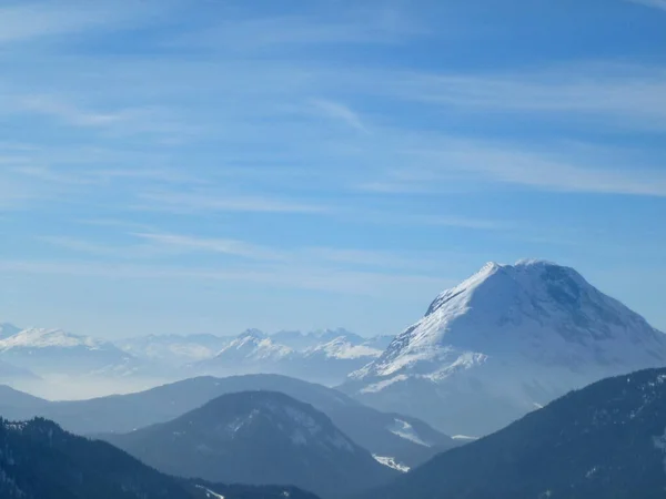 Téli Túraajánlat Pleisenspitze Hegyre Tirol Ausztria — Stock Fotó