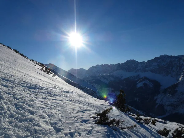 Winterwanderung Zur Pleisenspitze Tirol Österreich — Stockfoto