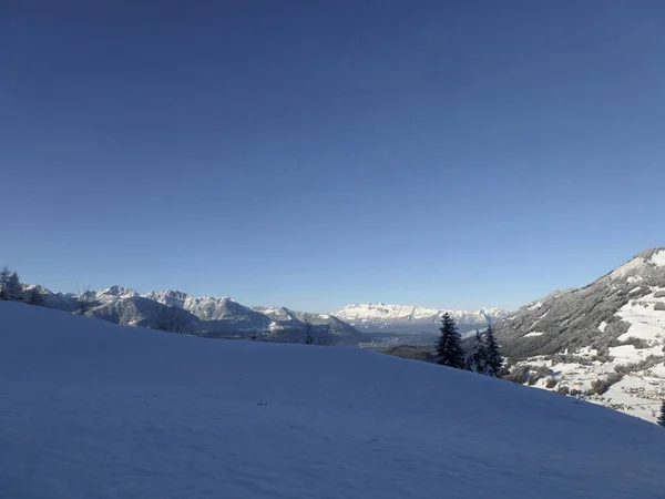 Winterwandeltocht Naar Hoher Frassen Berg Raggal — Stockfoto