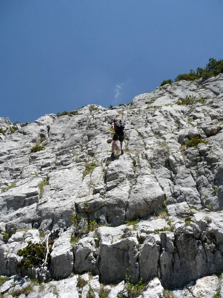 Climber Ruchenkoepfe Mountains Bavaria Germany — 스톡 사진