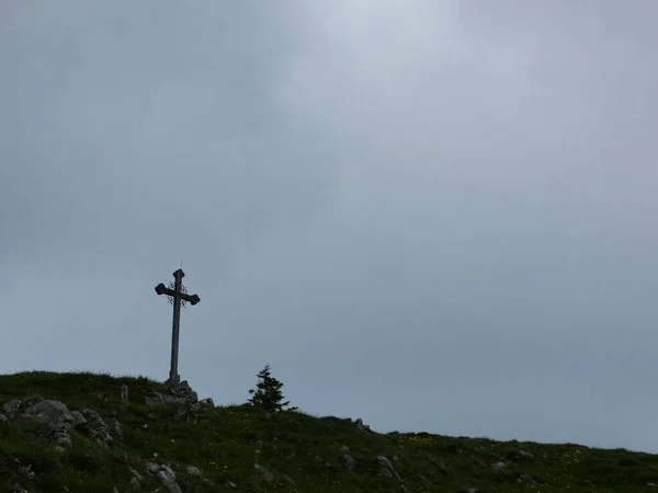 Крест Вершине Горы Зеехофер Бавария Германия — стоковое фото