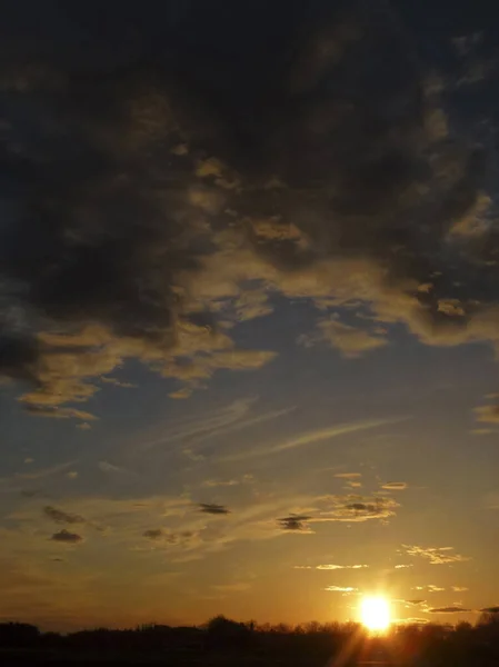 Hermosa Puesta Sol Paisaje Bávaro Alemania —  Fotos de Stock