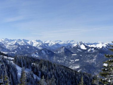 Wallberg Dağı 'ndan Dağ Panoraması, Tegernsee, Bavyera, Almanya