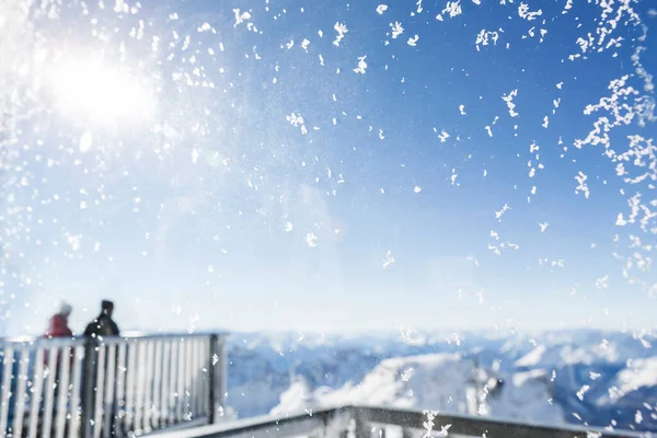 Widok Góry Zugspitze Bawaria Niemcy Okresie Zimowym — Zdjęcie stockowe
