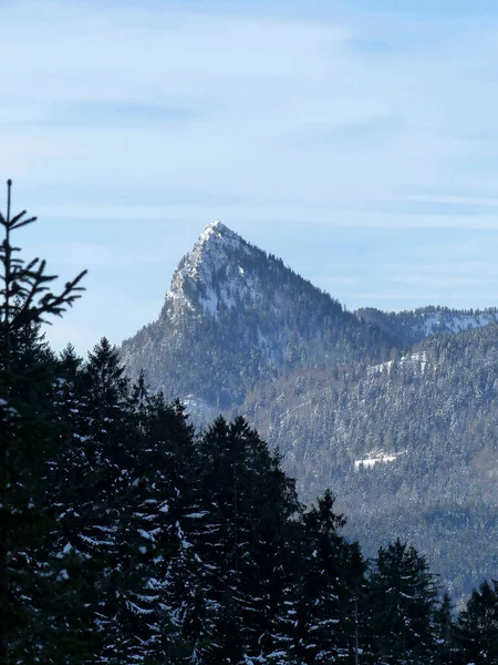 Winterwandeltocht Naar Wallberg Tegernsee Beieren Duitsland — Stockfoto