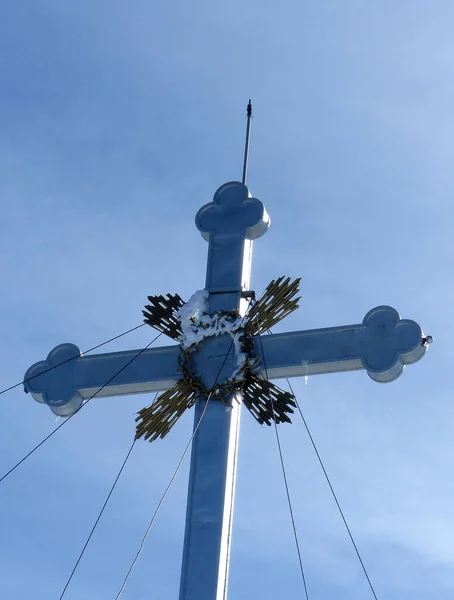 Tegernsee Från Wallberg Bergstur Bayern Tysklandsummit Cross Wallberg Mountain Bayern — Stockfoto