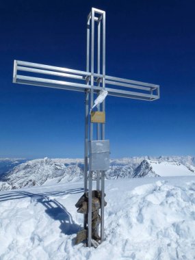 Zirve Wilder Pfaff dağını geçti, kayak turu, Tyrol, Avusturya