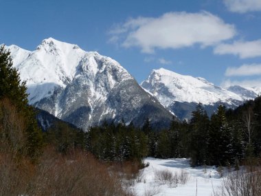 Seefeld, Tyrol, Avusturya 'da kış manzarası