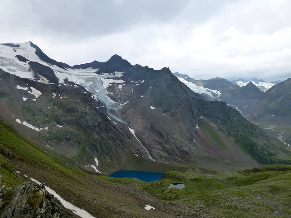 Lago Blaue Lacke Stubai Sentiero Escursionistico Alta Quota Giro Tirolo — Foto Stock