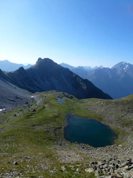 Trilha Caminhada Alta Altitude Stubai Volta Tirol Áustria — Fotografia de Stock