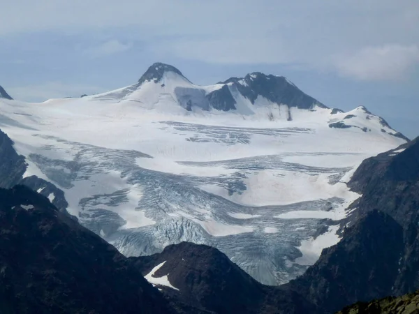 Gletsjer Bij Stubai Hoogtewandelweg Ronde Tirol Oostenrijk — Stockfoto