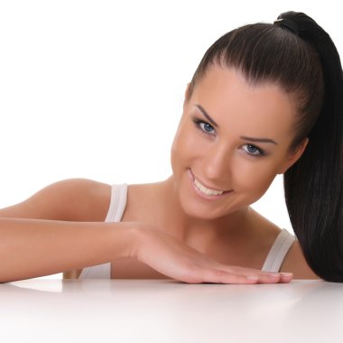 güzel genç gülümseyen kadın portresi