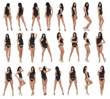 siyah bikinili seksi popo ile güzel bir bebek kolaj