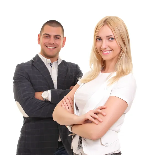 Un hombre y una mujer de negocios — Foto de Stock