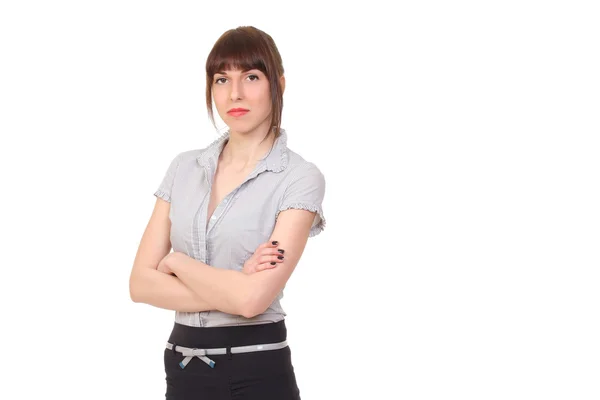 Mujer de negocios sonriente. Aislado sobre fondo blanco —  Fotos de Stock