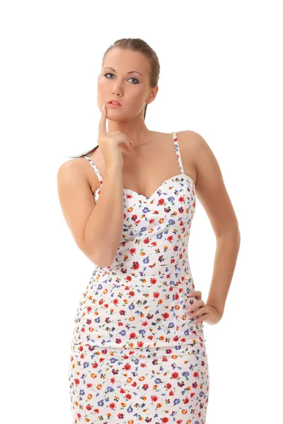Sexy girl posing in dress — Stock Photo, Image