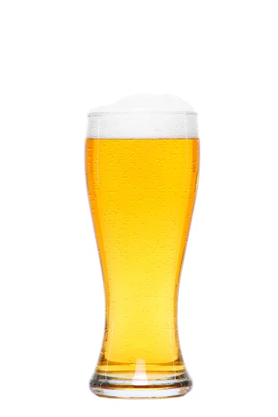 Koud glas bier met druppels water — Stockfoto